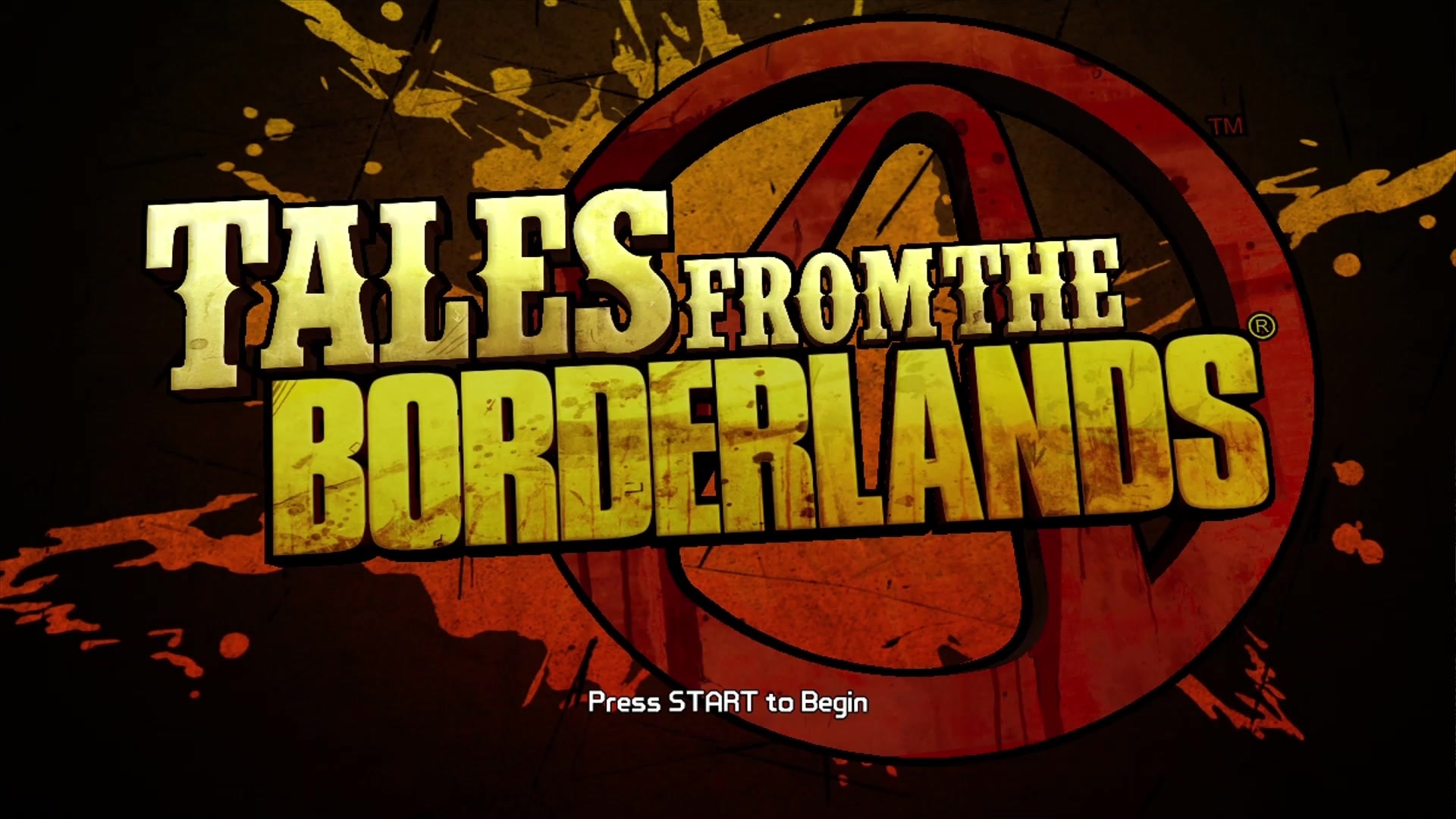 Borderlands title screen for Xbox 360